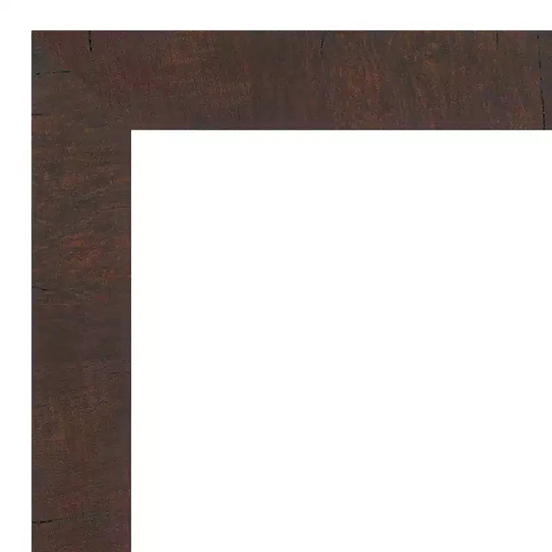 Miroir Mural Rectangulaire Noyer Brun – Sans biseau, Encadré, Fixation murale, 1 personne