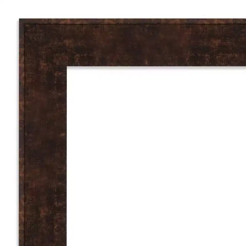 Miroir mural rectangulaire, cadre étroit en bronze marbré, simple