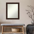 Miroir mural rectangulaire, cadre étroit en bronze marbré, simple