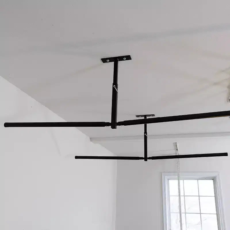 Support de rangement double pour 2 paires de skis et planches à neige pour plafond – Noir