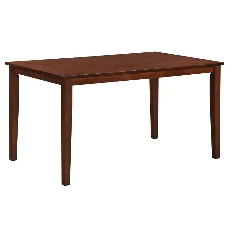 Table à manger rectangulaire marron, 4 pieds, pour 6 personnes