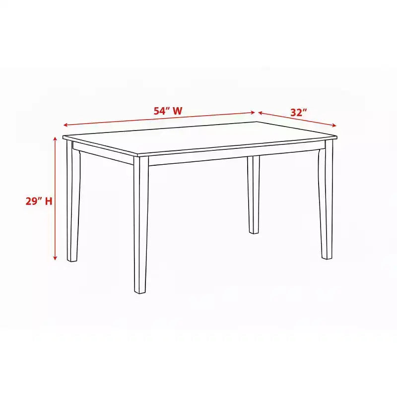 Table à manger rectangulaire marron, 4 pieds, pour 6 personnes