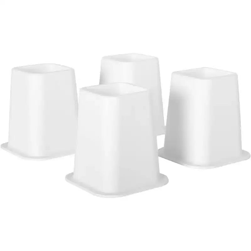 Rehausseurs de lit 6 pouces noir/blanc, lot de 4, empilables, pour 1 à 4 pieds