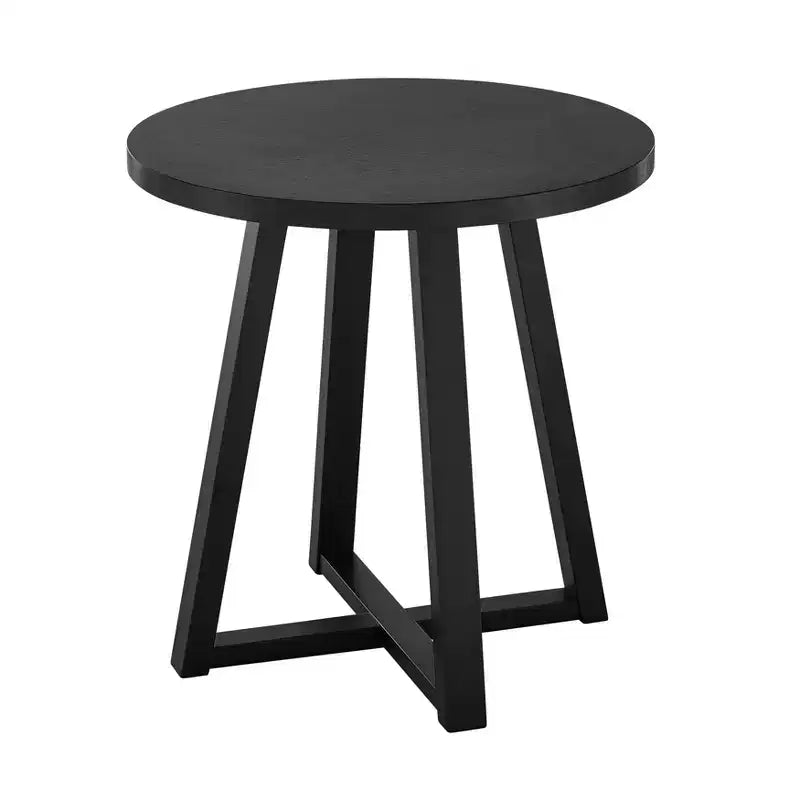 Ensemble de 3 tables basses et d'appoint ovales noir/gris/blanc, style entrecroisé moderne