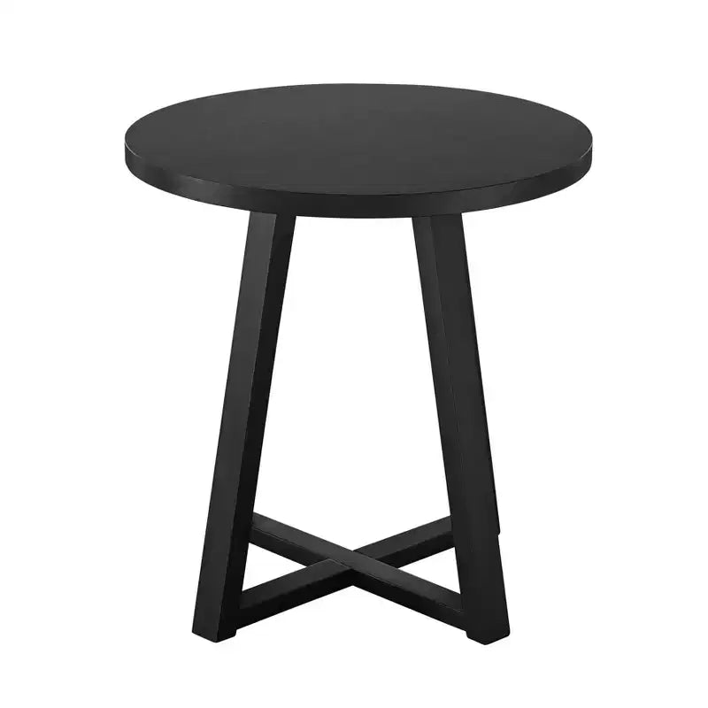 Ensemble de 3 tables basses et d'appoint ovales noir/gris/blanc, style entrecroisé moderne