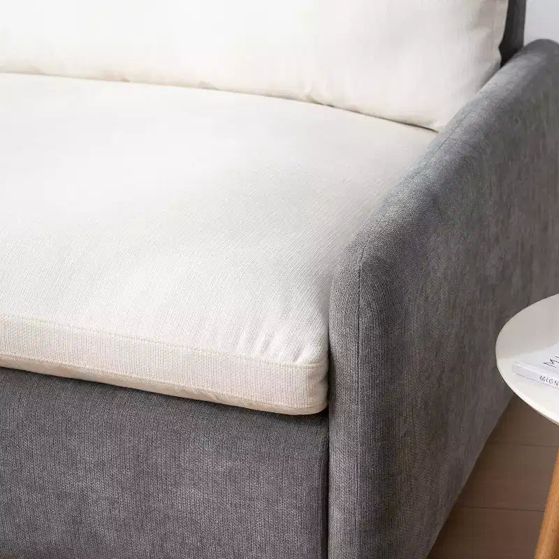 Fauteuil surdimensionné en chenille, une place, color-block bleu / gris / jaune