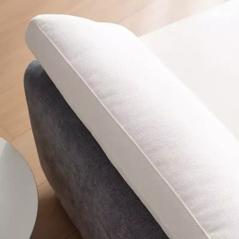 Fauteuil surdimensionné en chenille, une place, color-block bleu / gris / jaune