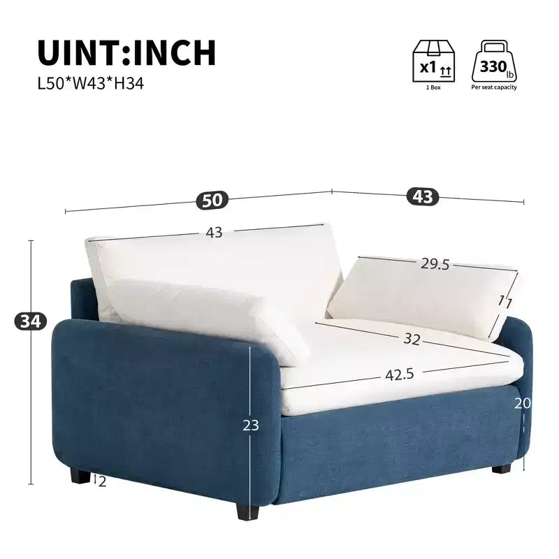 Fauteuil surdimensionné en chenille, une place, color-block bleu / gris / jaune
