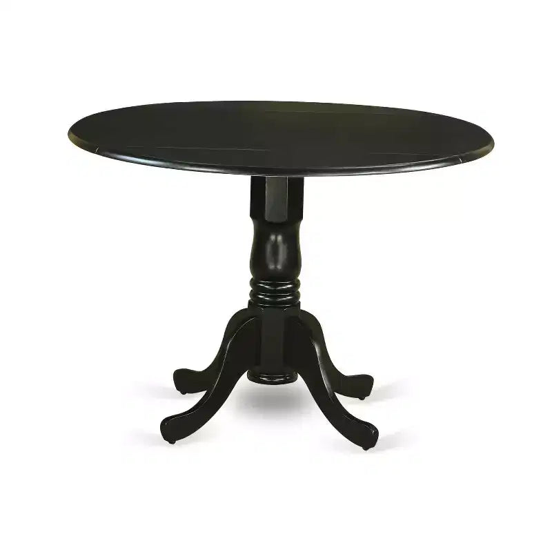 Table à manger ronde en bois noir