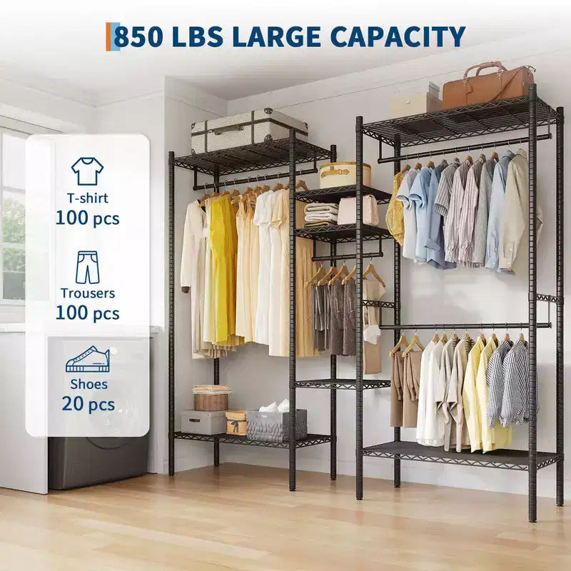 Portant à Vêtements Autonome Robuste Noir – Capacité de 450 kg