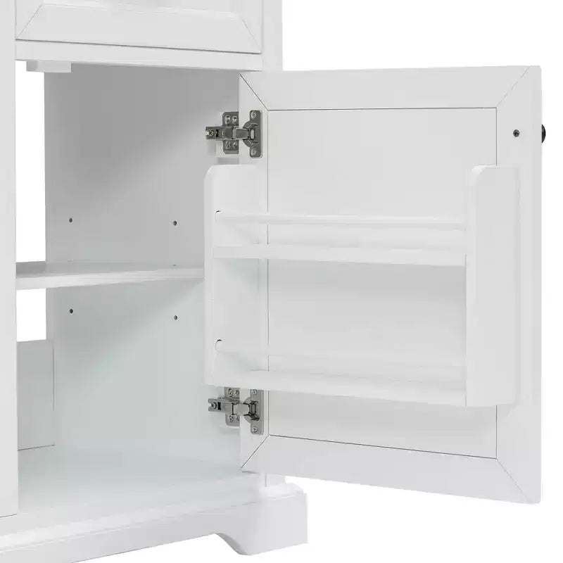 Meuble-lavabo de salle de bain autoportant noir/blanc de 36 po avec dessus d'évier en céramique, 4 tiroirs et porte à fermeture amortie, simple