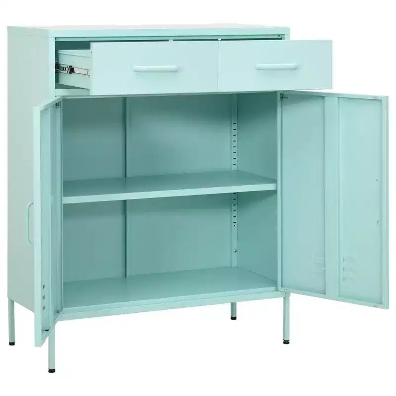 Armoire de rangement en acier, multicolore, 2 portes 1 étagère, montage par une personne