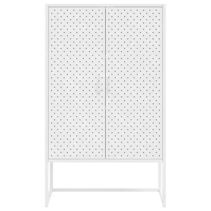 Armoire de rangement en acier anthracite/blanc – 2 portes, 3 étagères, assemblage par 1 personne