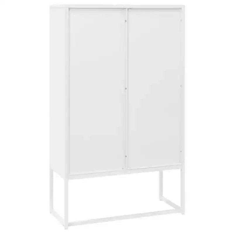 Armoire de rangement en acier anthracite/blanc – 2 portes, 3 étagères, assemblage par 1 personne