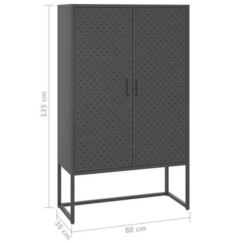 Armoire de rangement en acier anthracite/blanc – 2 portes, 3 étagères, assemblage par 1 personne