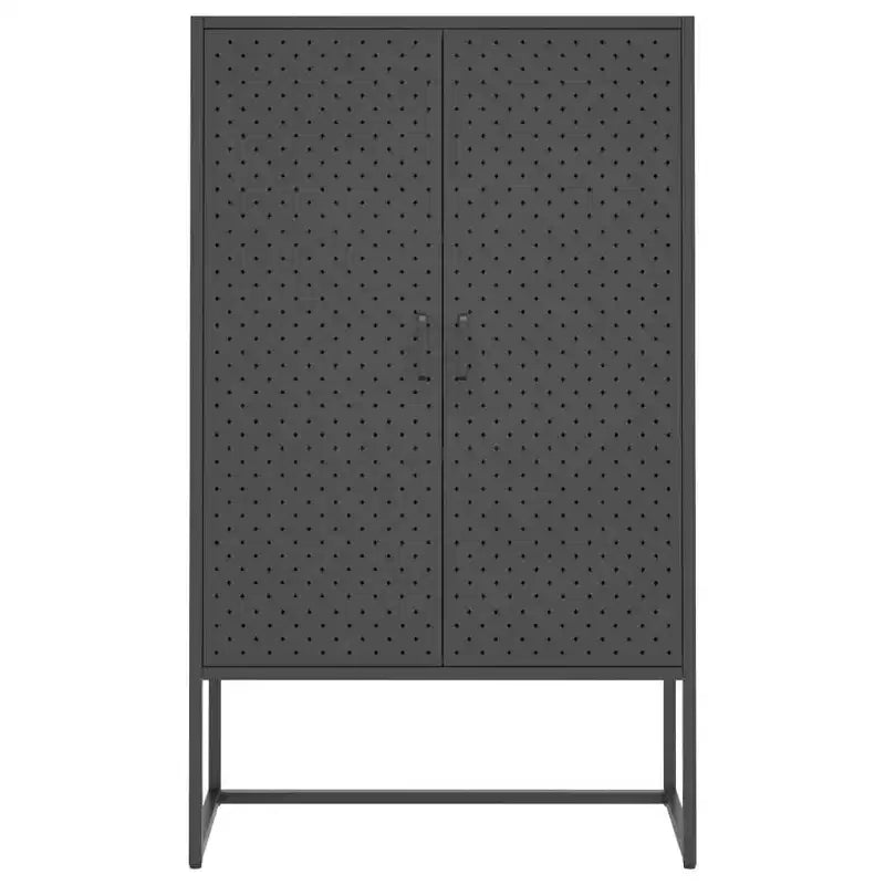 Armoire de rangement en acier anthracite/blanc – 2 portes, 3 étagères, assemblage par 1 personne