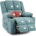 Manual Recliner Chair with Vibration Massage and Lumbar Heating,Single Sofa with Side Pocket,Rocking Chair with Cup Holder,Recliner Chair for Bedroom