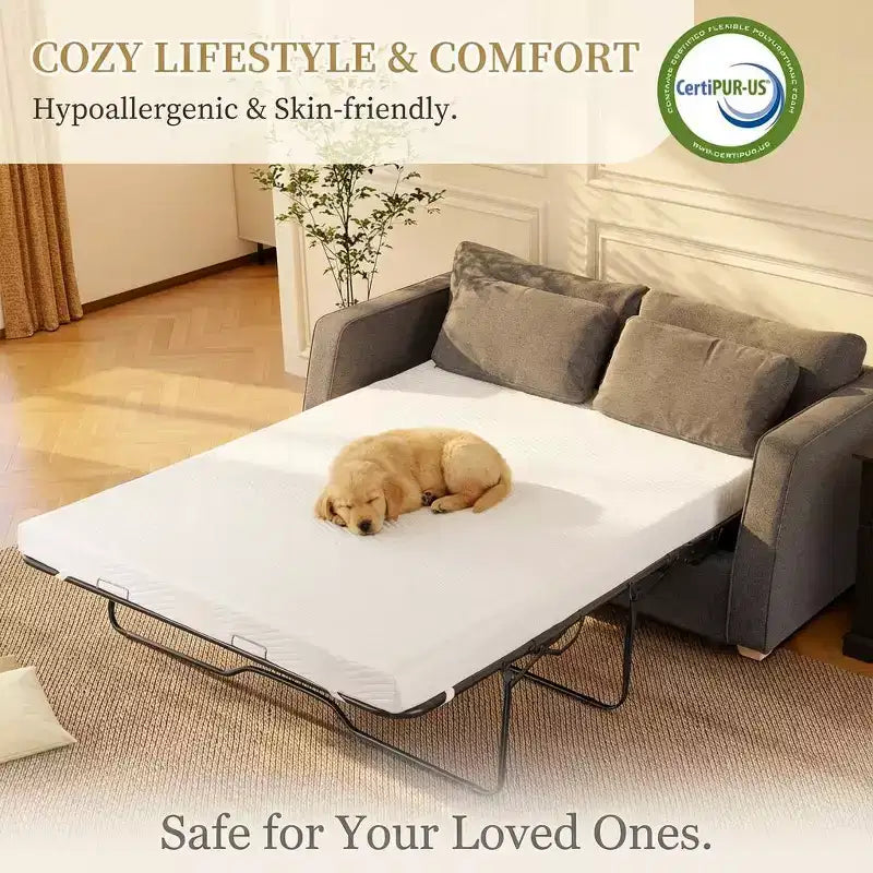 Matelas pour canapé-lit en mousse à mémoire de forme 4" rafraîchissant, blanc, grand lit/très grand lit, 1 place