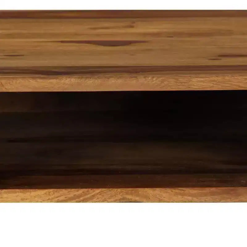 Bureau d'écriture marron et blanc en bois d'acacia massif, style milieu de siècle, 1 personne