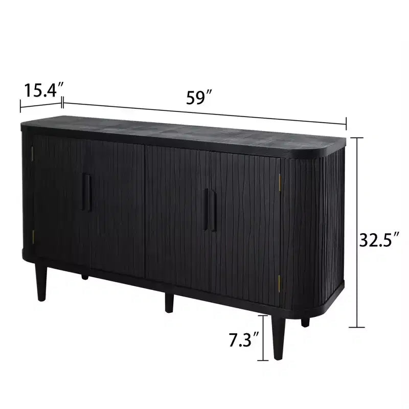 Armoire de rangement simple en bois blanc 150 cm avec 4 portes et 2 étagères réglables
