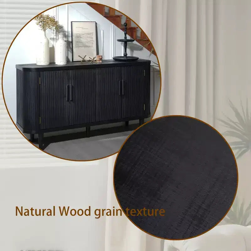 Armoire de rangement simple en bois blanc 150 cm avec 4 portes et 2 étagères réglables