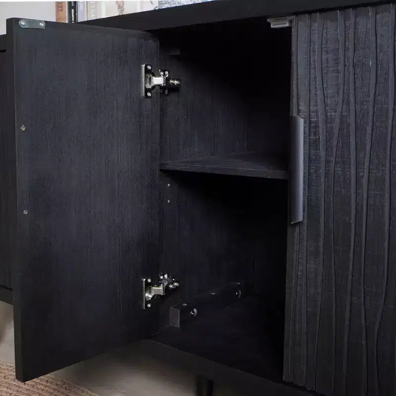 Armoire de rangement simple en bois blanc 150 cm avec 4 portes et 2 étagères réglables