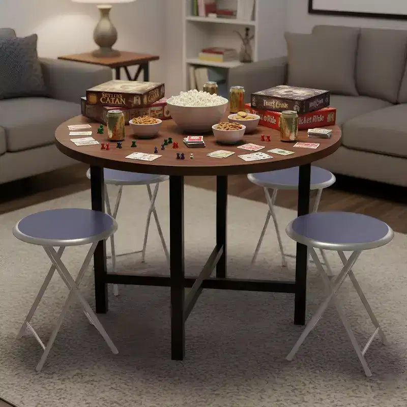 Tabouret de bar pliable sans dossier noir/gris/blanc, lot de 4 (1 personne chacun)