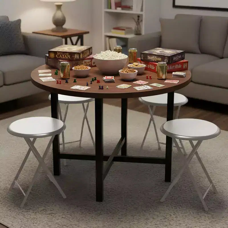 Tabouret de bar pliable sans dossier noir/gris/blanc, lot de 4 (1 personne chacun)