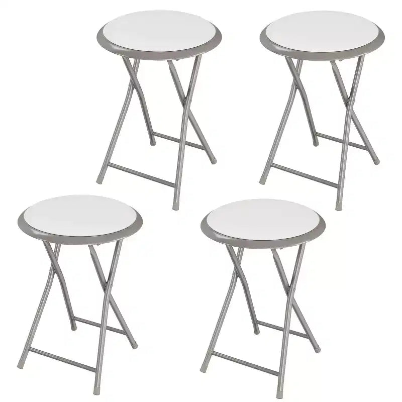 Tabouret de bar pliable sans dossier noir/gris/blanc, lot de 4 (1 personne chacun)