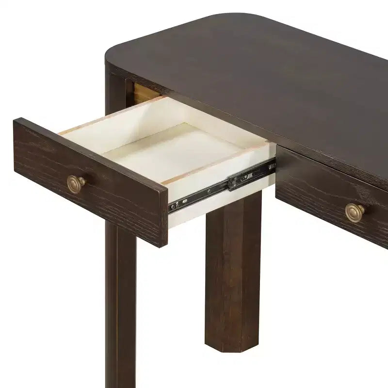 Console rustique de 52 po avec 3 tiroirs – Noir / Expresso / Naturel