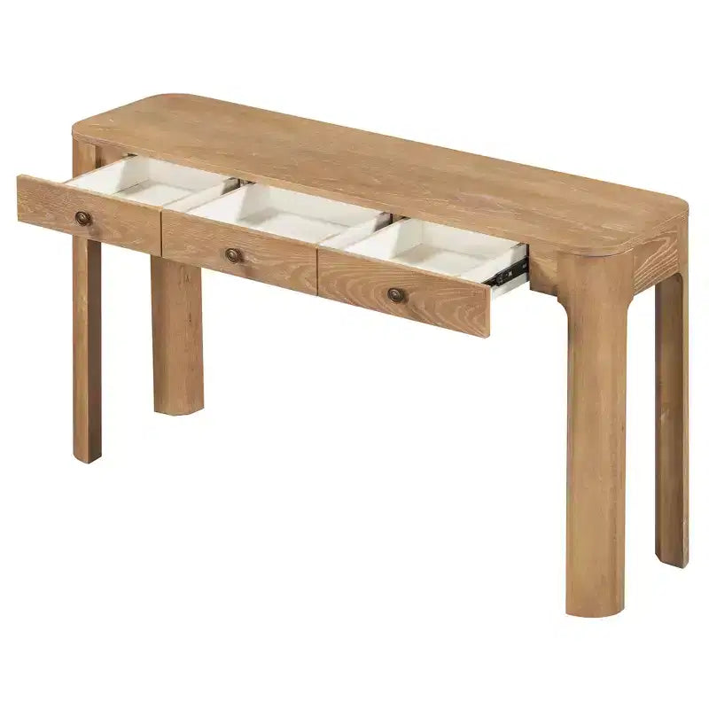 Console rustique de 52 po avec 3 tiroirs – Noir / Expresso / Naturel