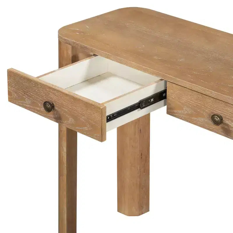 Console rustique de 52 po avec 3 tiroirs – Noir / Expresso / Naturel