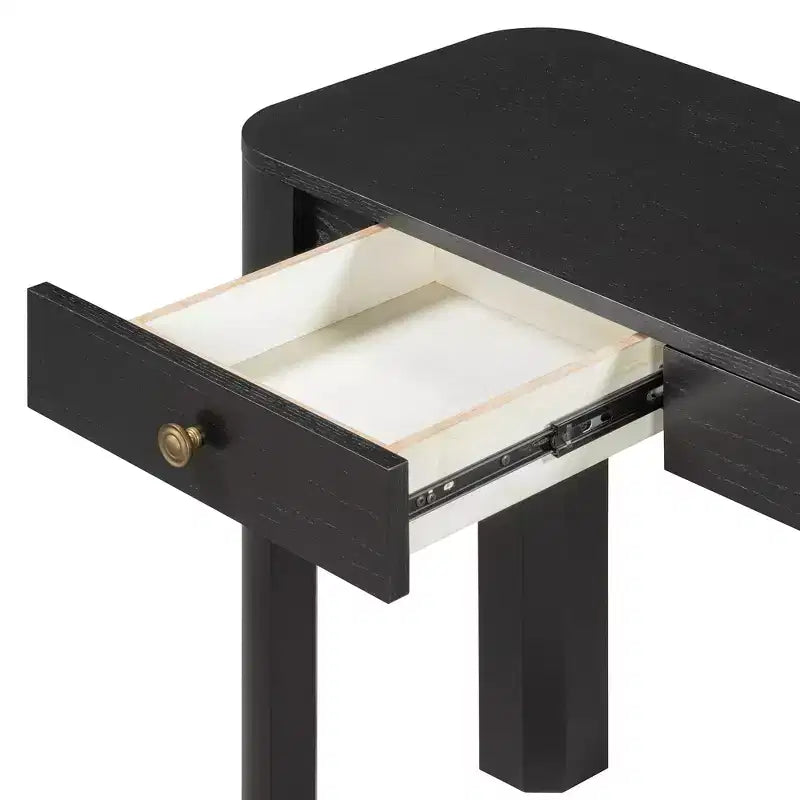 Console rustique de 52 po avec 3 tiroirs – Noir / Expresso / Naturel