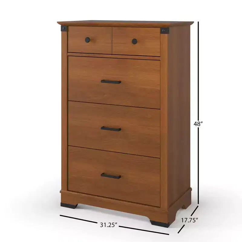 Lit convertible 4-en-1, commode et meuble de rangement Coach Cherry / Dapper Gray pour chambre de bébé – 3 pièces, 1 enfant