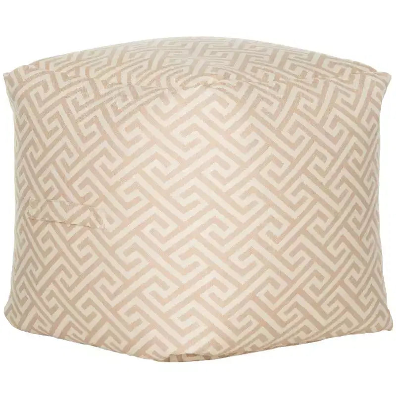 Pouf carré motif Fret – Beige/blanc et Rouge/blanc, 1 place