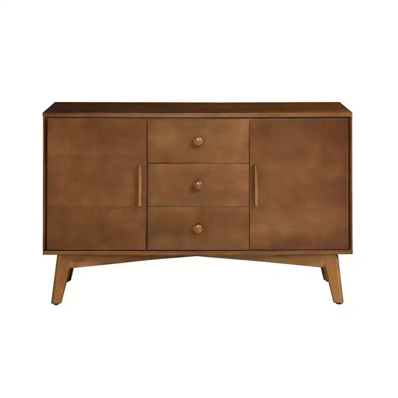 Buffet en noyer de style scandinave avec 2 portes et 3 tiroirs