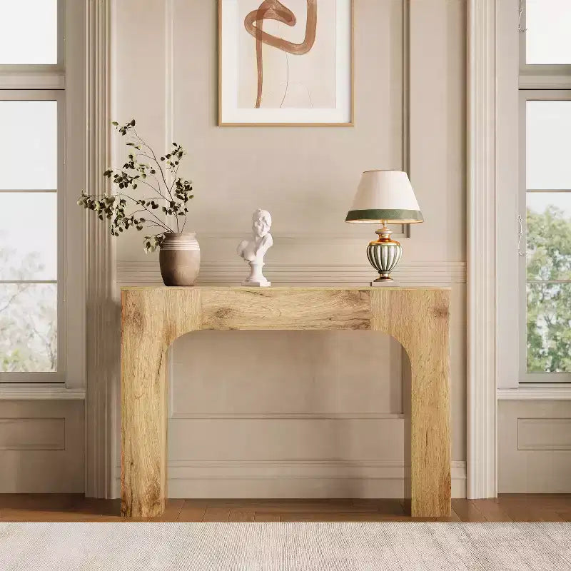 Console de Ferme Beige, Style Rustique Slim, Utilisation par 1 Personne