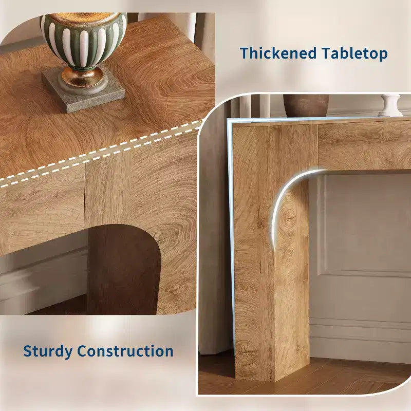Console de Ferme Beige, Style Rustique Slim, Utilisation par 1 Personne