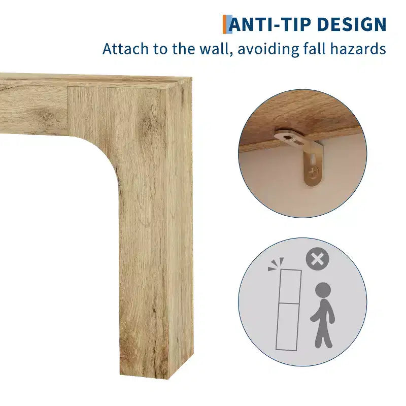 Console de Ferme Beige, Style Rustique Slim, Utilisation par 1 Personne