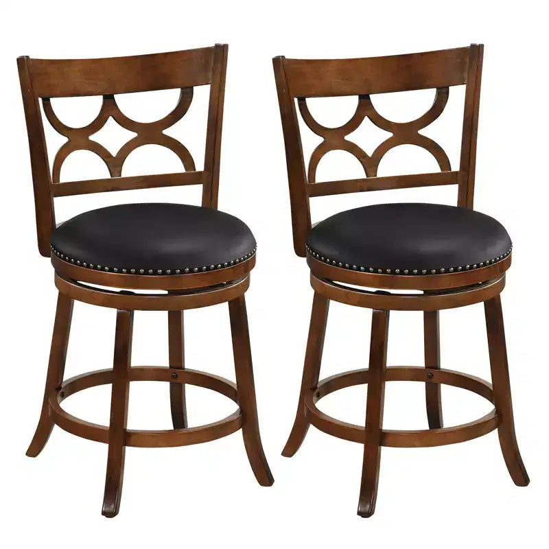 Tabouret de comptoir rembourré pivotant Espresso, lot de 4
