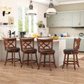 Tabouret de comptoir rembourré pivotant Espresso, lot de 4