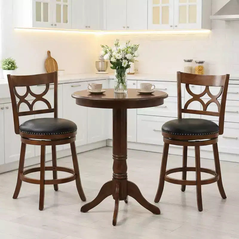 Tabouret de comptoir rembourré pivotant Espresso, lot de 4