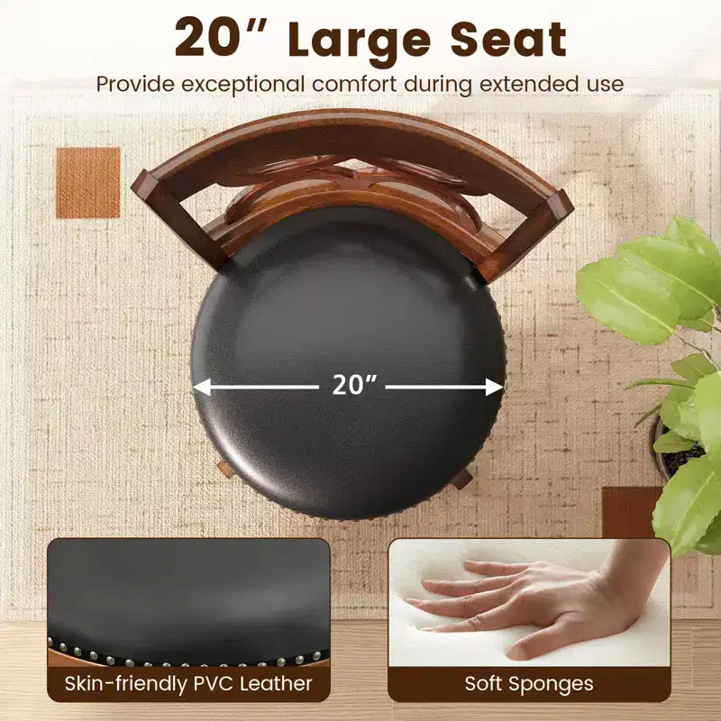Tabouret de comptoir rembourré pivotant Espresso, lot de 4