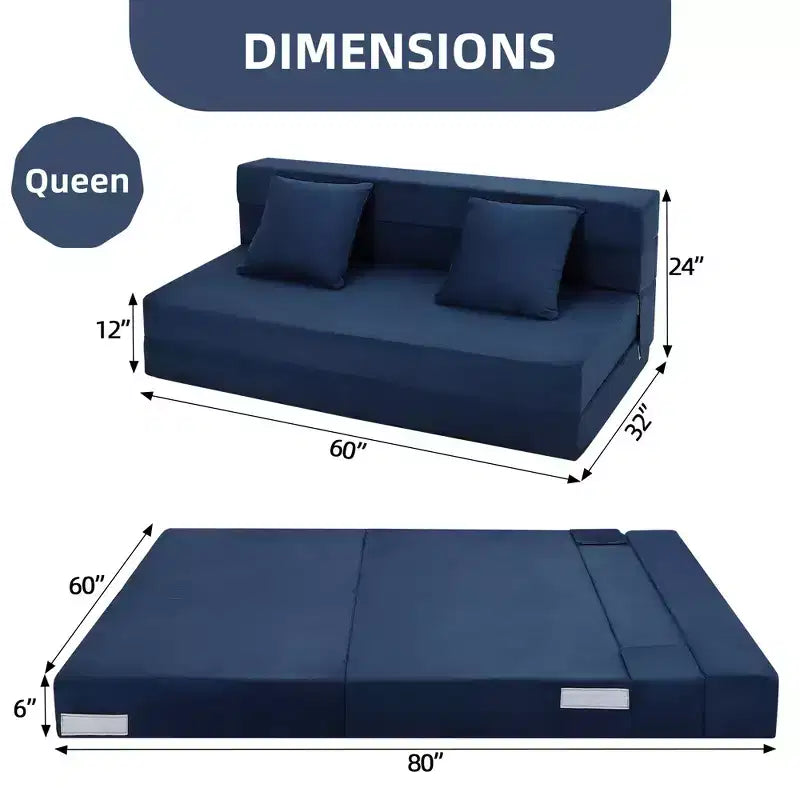 Canapé-lit futon pliant gris foncé, canapé convertible 2 places