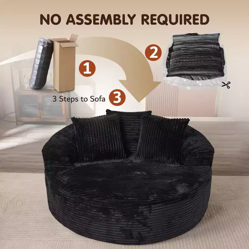 Fauteuil rond en peluche 1 place beige/noir/gris/vert/rose
