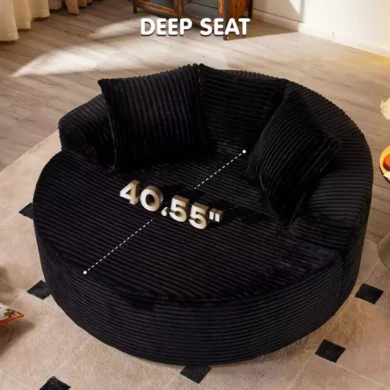 Fauteuil rond en peluche 1 place beige/noir/gris/vert/rose