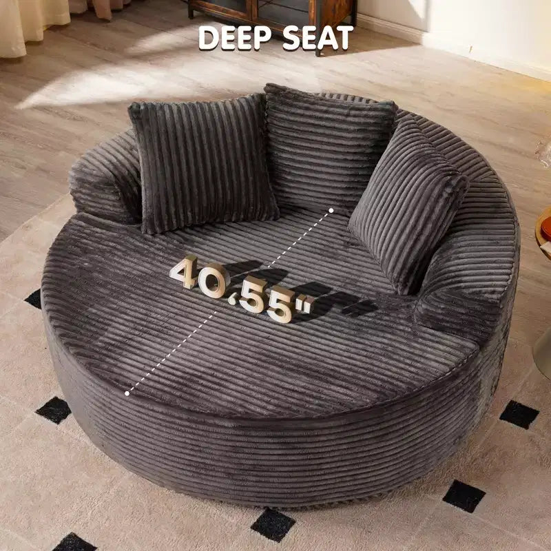 Fauteuil rond en peluche 1 place beige/noir/gris/vert/rose