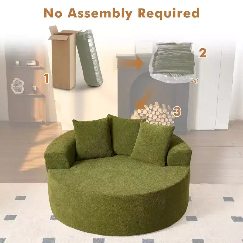 Fauteuil rond en peluche 1 place beige/noir/gris/vert/rose