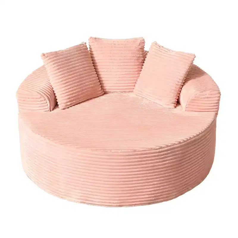 Fauteuil rond en peluche 1 place beige/noir/gris/vert/rose