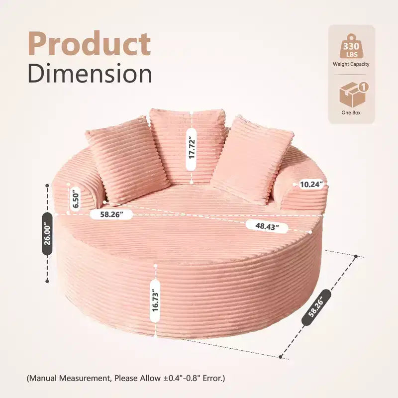 Fauteuil rond en peluche 1 place beige/noir/gris/vert/rose
